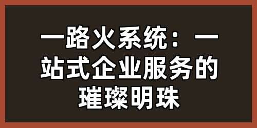 一路火系统：一站式企业服务的璀璨明珠