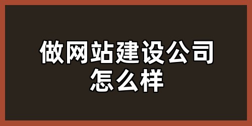 做网站建设公司怎么样