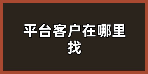 平台客户在哪里找