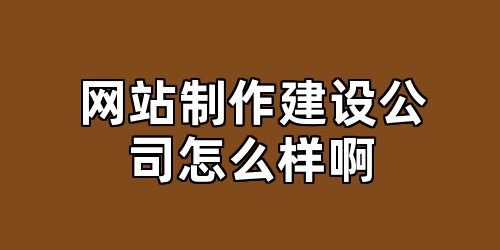网站制作建设公司怎么样啊